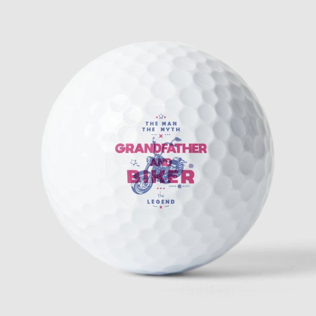 Großvater und Biker der Mann der Mythos der Legend Golfball (Vorderseite)