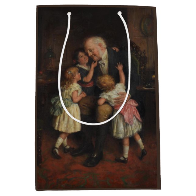Großvater und Großtöchter (von Joseph Clark) Mittlere Geschenktüte (Vorderseite)
