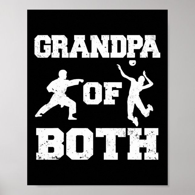 Großvater von Funny Volleyll und Karate Opa Poster (Vorne)