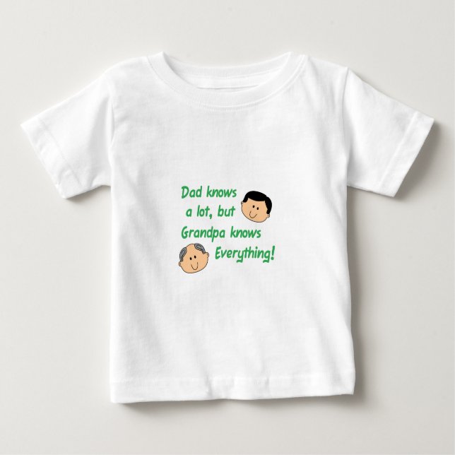 Großvater weiß alles baby t-shirt (Vorderseite)