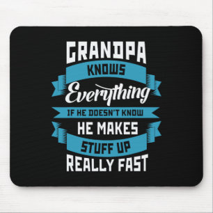 Großvater weiß alles Witzige Vater &#; s Day Cos Mousepad
