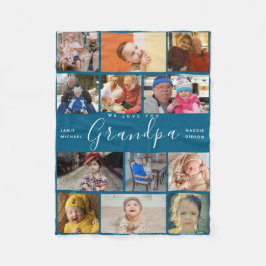 Großvater Wir Liebe Sie | Moderne Herz-FotoCollage Fleecedecke