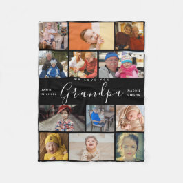 Großvater Wir Liebe Sie | Moderne Herz-FotoCollage Fleecedecke