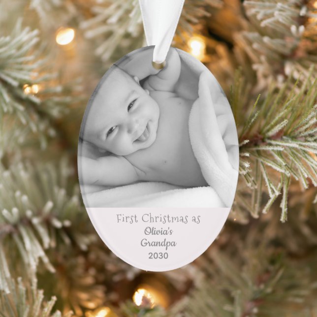 Großvaters 1. Weihnachts-Personalisierte Foto Name Ornament (Baum)