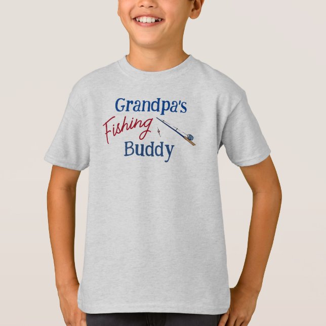 Großvaters Angelbuddy Custom Personalisiert Kid's T-Shirt (Vorderseite)