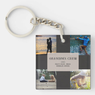 Großvaters Crew Custom 4 Foto Grid Schlüsselanhäng Schlüsselanhänger