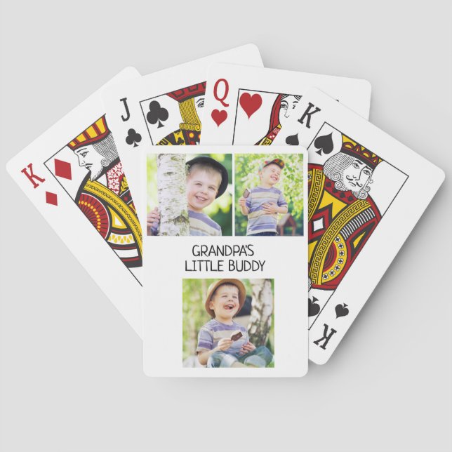 Großvaters kleiner Buddy 3-Foto-Großvater Spielkarten (Rückseite)