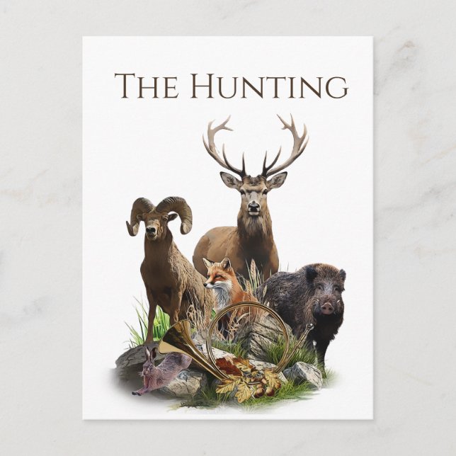 Großwildjagd Postkarte (Vorderseite)