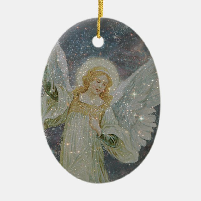 Großzügig - Schutzengel der Großzügigkeit Keramik Ornament (Vorne)