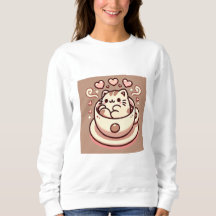 Großzügige Cat & Coffee-Niedliche Kawaii Kitty im 