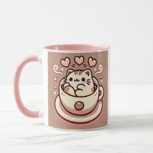 Großzügige Cat & Coffee-Niedliche Kawaii Kitty im Tasse