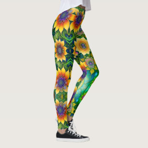 Großzügige, helle Sonnenblume Leggings