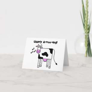 Großzügiges A-moo-singendes Kuh Pun Cartoon Design Karte