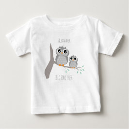 Grote broer aanpasbaar naam met uiltjes baby t-shirt