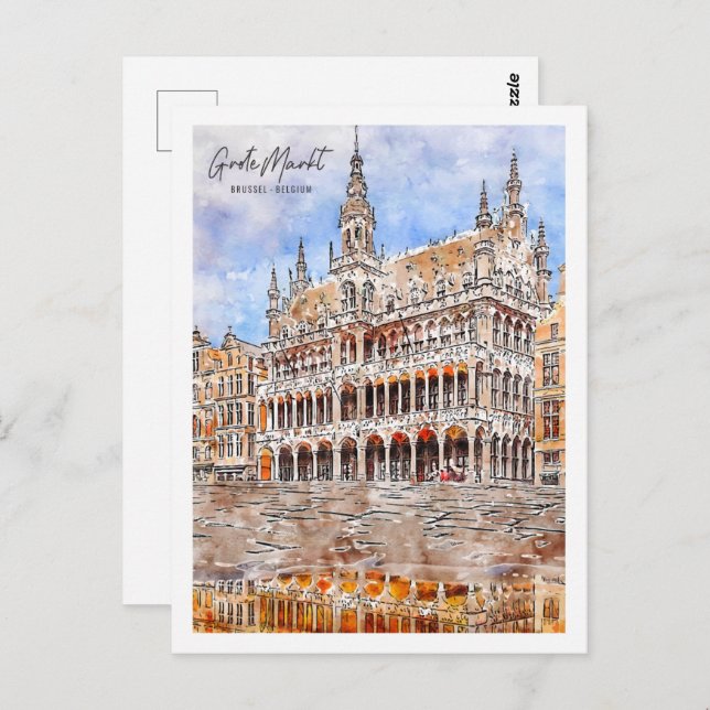 Grote Markt Brussel - Parco della Golena Postkarte (Vorne/Hinten)