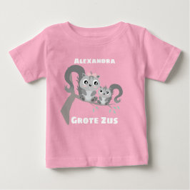Grote zus aanpasbaar naam met eekhoorntjes baby t-shirt