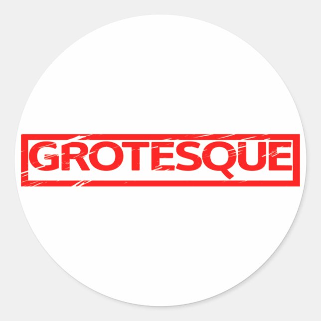 Groteske Briefmarke Runder Aufkleber (Vorderseite)