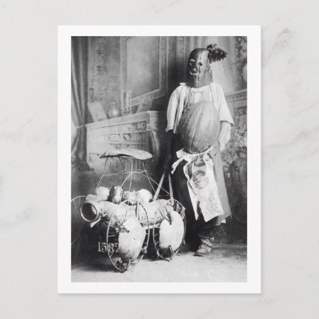 Grotesque Bizarre Beängstigend Halloween Maske Vin Postkarte (Vorderseite)