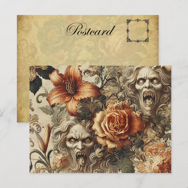 Grotesque Elegance - Gotisch Viktorianisch Feiertagspostkarte (Vorne/Hinten)