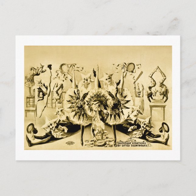Grotesque Gyrations von begabten Eccentriques 1900 Postkarte (Vorderseite)