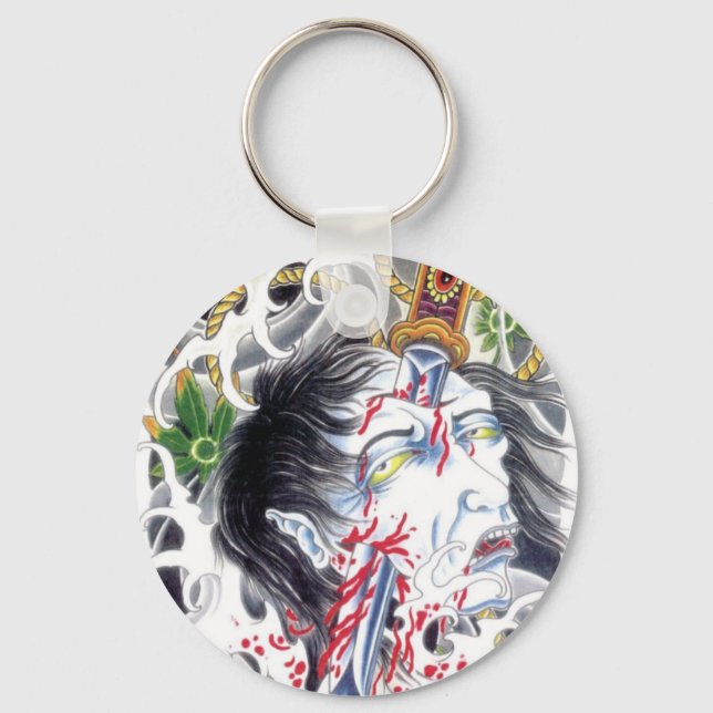 Grotesque Head & Sword Schlüsselanhänger (Vorderseite)