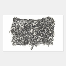 Grotesque Number 1, flach Rechteckiger Aufkleber