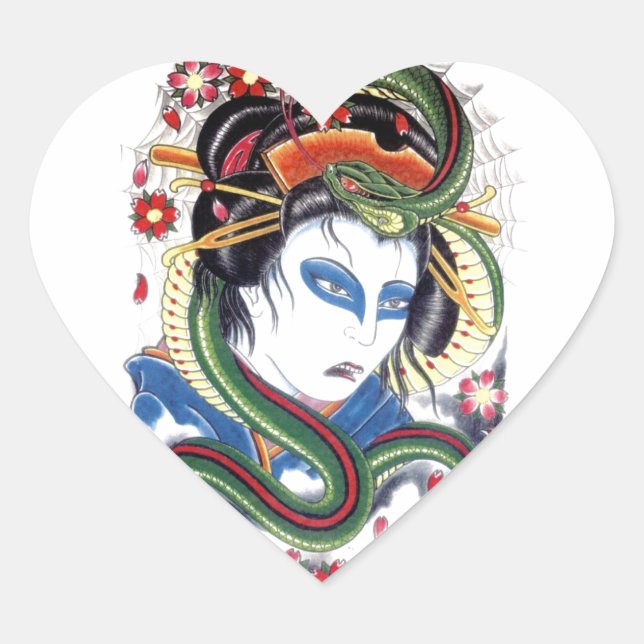 Grotesque & Snake Herz-Aufkleber (Vorderseite)