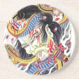 Grotesque & Snake Tattoo Design Getränkeuntersetzer