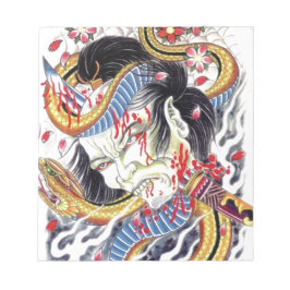 Grotesque & Snake Tattoo Design Notizblock