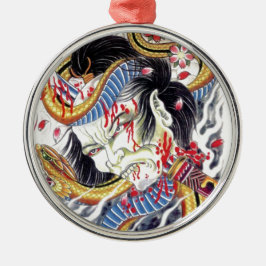 Grotesque & Snake Tattoo Design Ornament Aus Metall