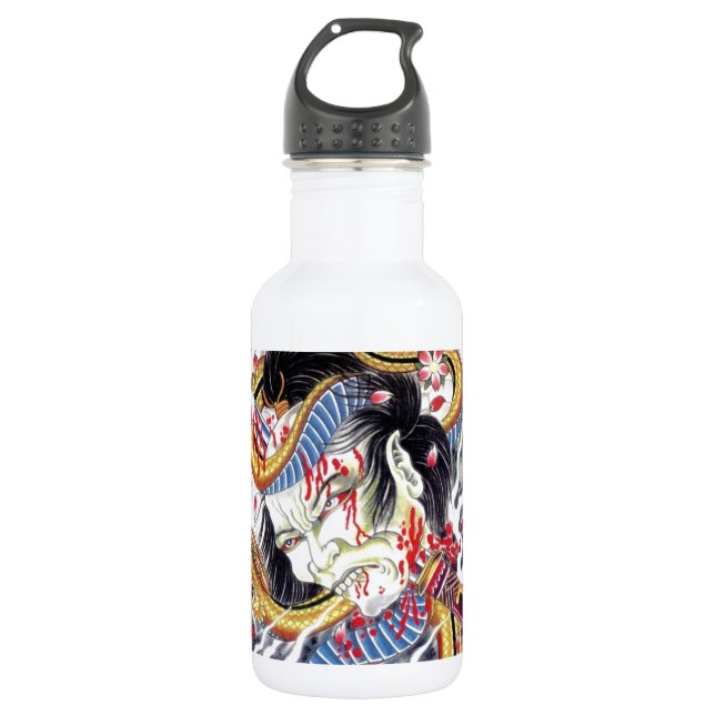 Grotesque & Snake Tattoo Design Trinkflasche (Vorderseite)