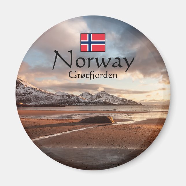 Grotfjorden Norwegen Souvenir Magnet (Vorne)
