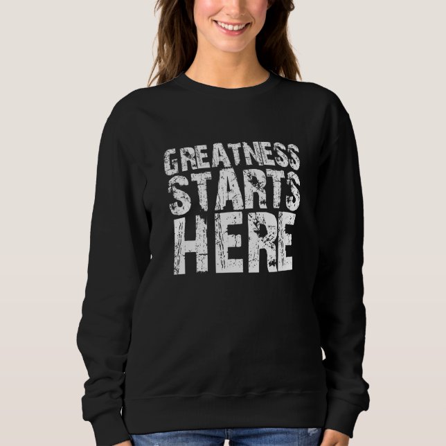 Grotness beginnt hier Funny Trendy gestört, was Sweatshirt (Vorderseite)