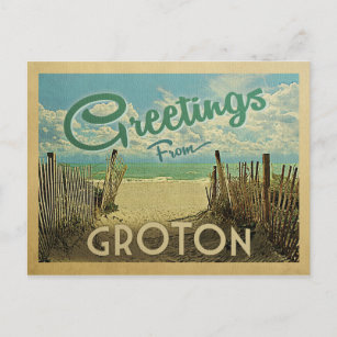 Groton Connecticut Beach Vintage Travel Postkarte