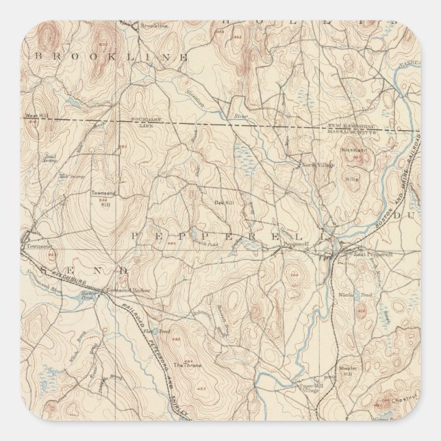 Groton, Massachusetts Quadratischer Aufkleber (Vorderseite)