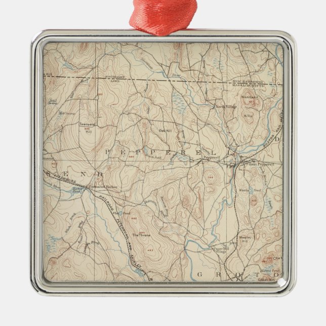 Groton, Massachusetts Silbernes Ornament (Vorne)