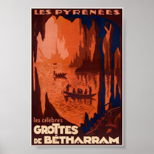 Grotten von Bétharram Frankreich Vintage Poster 19