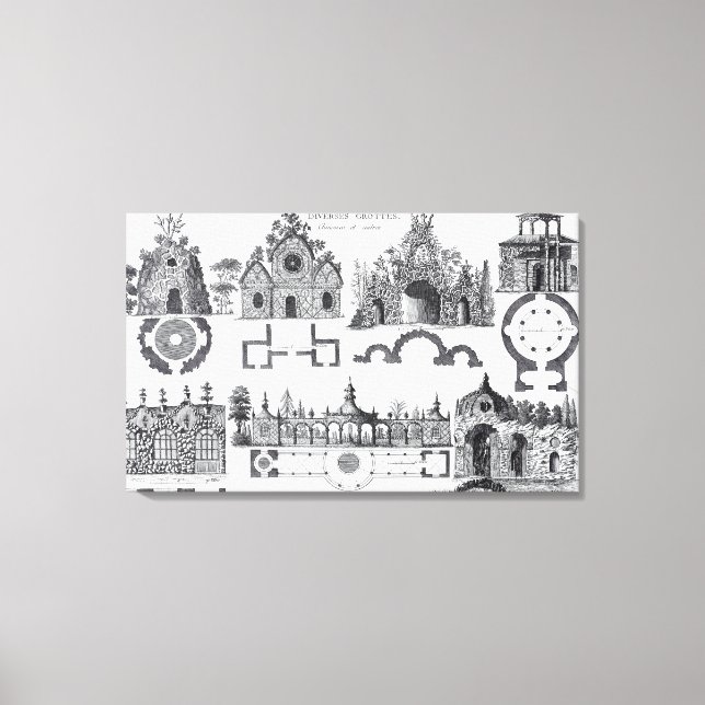 Grotto Designs von "Jardins Anglo-Chinois" von Geo Leinwanddruck (Vorderseite)