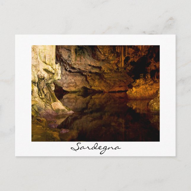 Grotto Neptune, sardische weiße Postkarte (Vorderseite)