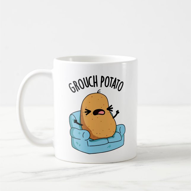 Grouch Potato Funny Veggie Puns Kaffeetasse (Links)