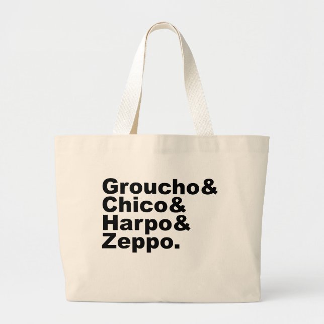 Groucho & Chico & Harpo & Zeppo Jumbo Stoffbeutel (Vorne)