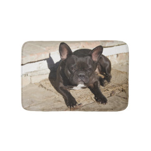 Grouchy French Bulldog Badematte