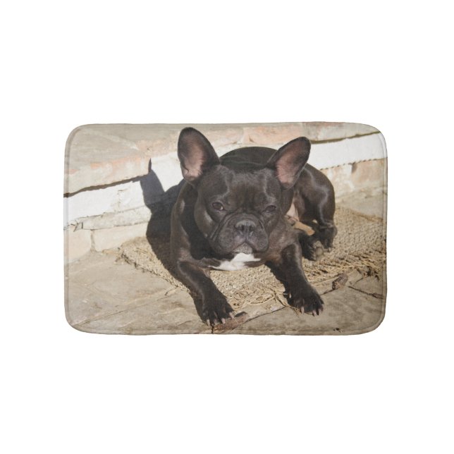 Grouchy French Bulldog Badematte (Vorderseite)