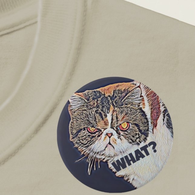 Grouchy Grumpy Cat Funny Was? Button (Von Creator hochgeladen)