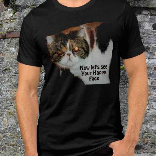 Grouchy Grumpy Cat Nicht so glücklich Funny Tri-Blend Shirt (Von Creator hochgeladen)