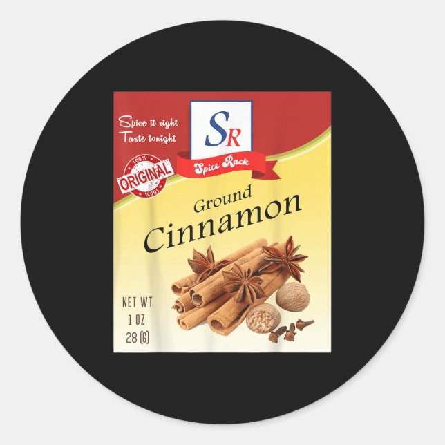 Ground Cinnamon Sce Konditorei Kostüm Runder Aufkleber (Vorderseite)