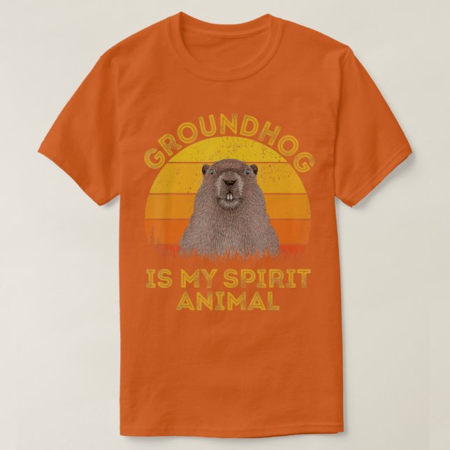 Ground Hog Is My Spirit Animal Retro Groundhog Day T-Shirt (Design vorne)