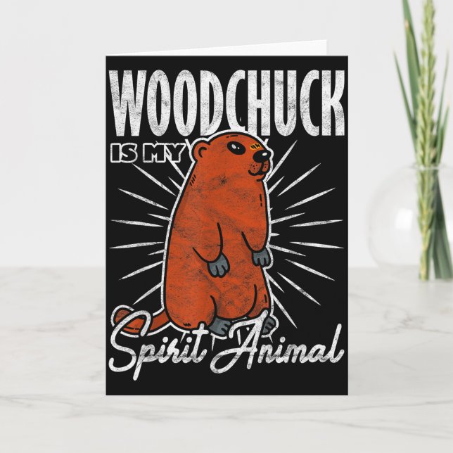 Ground Hog Woodchuck Is My Spirit Animal _1  Karte (Vorderseite)