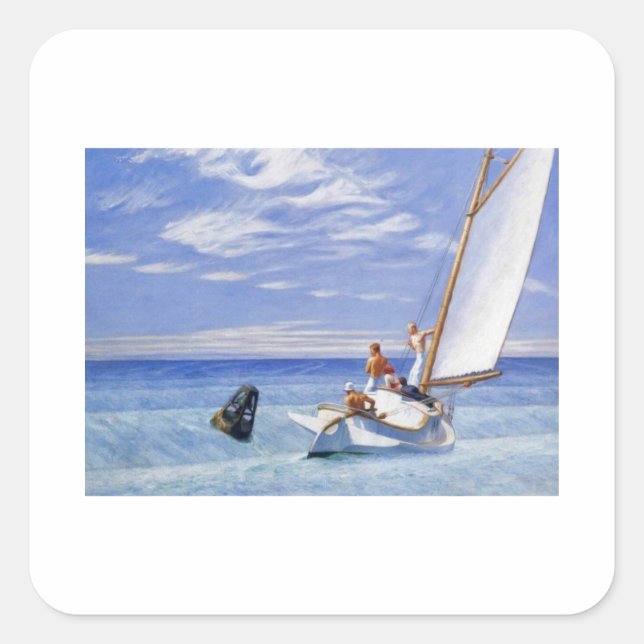 Ground Swell Hopper - Edward Hopper Quadratischer Aufkleber (Vorderseite)