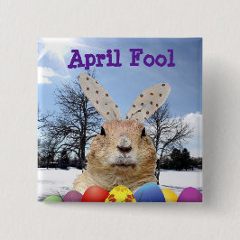 Groundhog April Narr Day Button